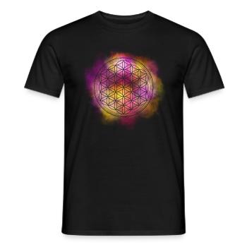 Flower of life mandala - Men's T-Shirt - black - Front - AI Model Male 178 light (178cm)