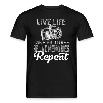 Take Pictures Skizzierter Fotoapparat Fotografie - Männer T-Shirt - Schwarz - Vorne - AI Model Male 178 light (178cm)