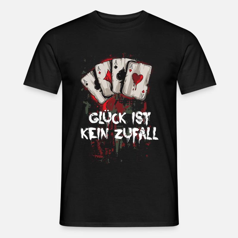 poker casino karten Glück - Männer T-Shirt - Schwarz