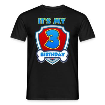 3 three girls boy birthday bones gift - Men's T-Shirt - black - Front - AI Model Male 178 light (178cm)