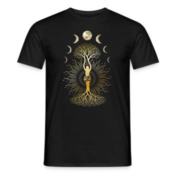 Phase Depression Moon Phase Mood Yoga Gift - Men's T-Shirt - black - Front - AI Model Male 178 light (178cm)
