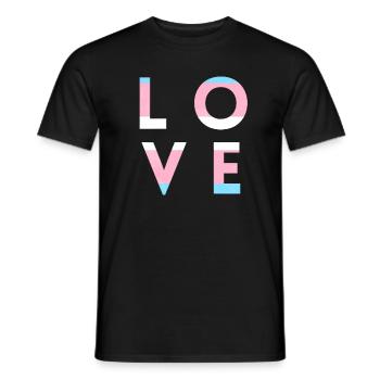 LOVE LGBT Trans LGBTQIA LGBT Pride Rainbow - Men's T-Shirt - black - Front - AI Model Male 178 light (178cm)