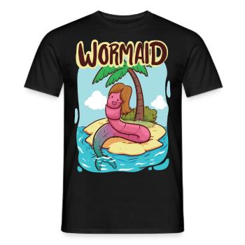 Wormaid - The worm who became a mermaid - Men's T-Shirt - black - Front - AI Model Male 178 light (178cm)