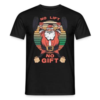 Santa Gym Pas de levage Pas de cadeau Noël Fit - T-shirt homme - noir - Devant - AI Model Male 178 light (178cm)