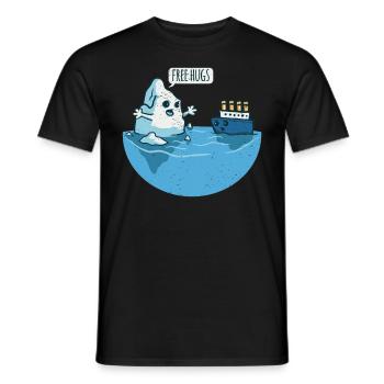 & ship saying Free Hugs Knuddel - Men's T-Shirt - black - Front - AI Model Male 178 light (178cm)