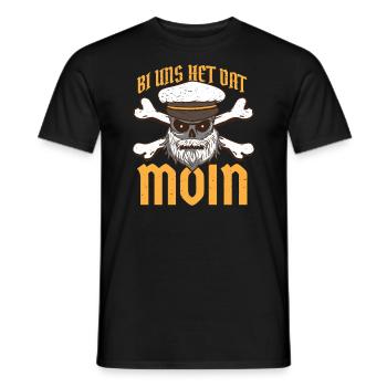 Plattdeutsch Bi uns het dat Moin für Norddeutsche - Männer T-Shirt - Schwarz - Vorne - AI Model Male 178 light (178cm)
