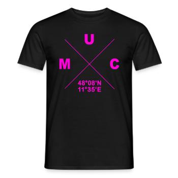 Munich MUC coordonnées cadeau maison De Bavière - T-shirt homme - noir - Devant - AI Model Male 178 light (178cm)
