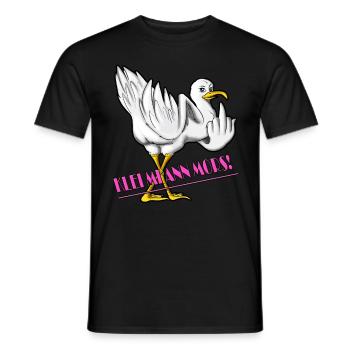 Norden Plattdeutsch Spruch klei mi ann Mors Möwe - Men's T-Shirt - black - Front - AI Model Male 178 light (178cm)