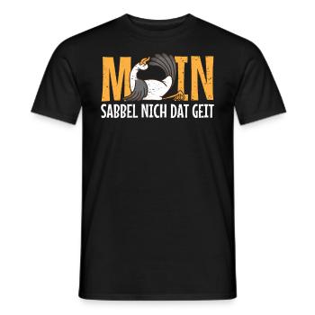 Low German Moin als Möwe sabbel nich dat geit - Men's T-Shirt - black - Front - AI Model Male 178 light (178cm)