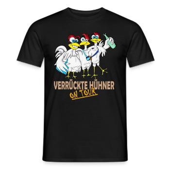 Verrückte Hühner on Tour zum Junggesellenabschied - Männer T-Shirt - Schwarz - Vorne - AI Model Male 178 light (178cm)