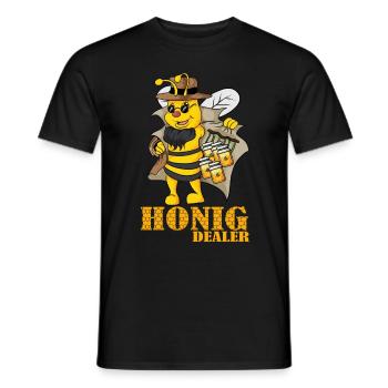 Abeille miel revendeur apiculteur rucher abeille - T-shirt homme - noir - Devant - AI Model Male 178 light (178cm)