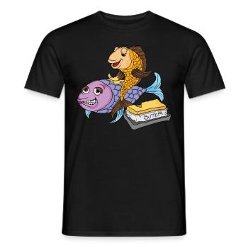 Beurre au poisson Dire bas allemand - T-shirt homme - noir - Devant - AI Model Male 178 light (178cm)