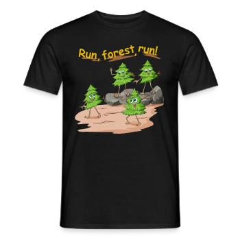 Fir tree run forest run in the forest as a jogger - Men's T-Shirt - black - Front - AI Model Male 178 light (178cm)