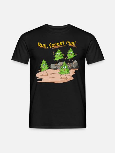 Forêt de sapins courir dans la forêt comme un jogger - T-shirt homme - noir