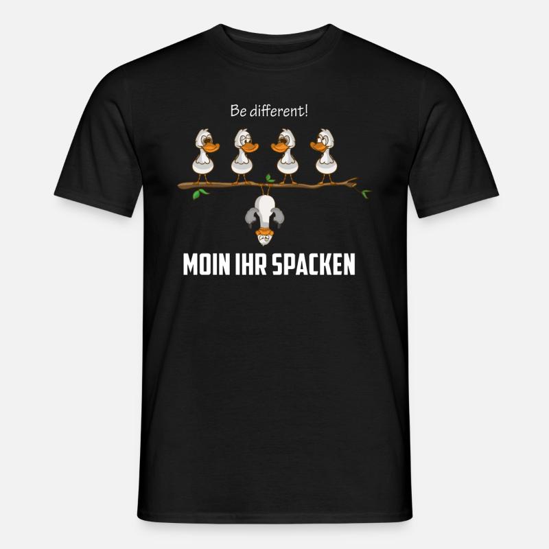 Be different sagt die Möwe Moin ihr spacken - Männer T-Shirt - Schwarz