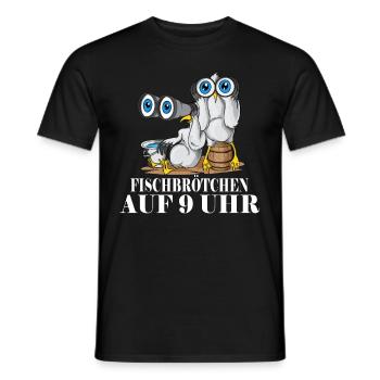 Moin plattdeutsch norddeutsch Möwen Fischbrötchen - Männer T-Shirt - Schwarz - Vorne - AI Model Male 178 light (178cm)