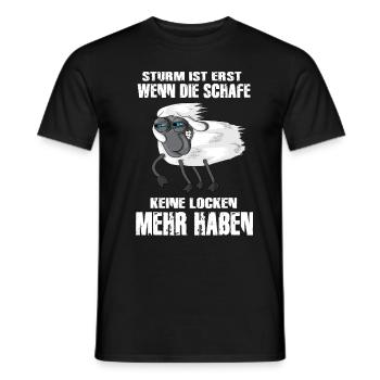 Sturm Ist Erst Wenn Schafe Keine Locken Mehr Haben - Männer T-Shirt - Schwarz - Vorne - AI Model Male 178 light (178cm)