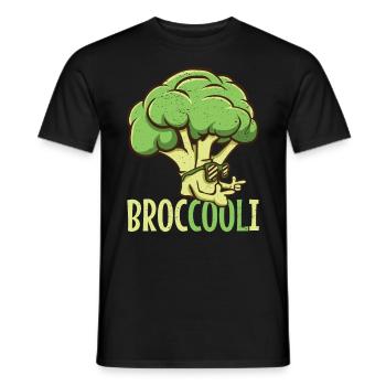 Vegan Cool Broccoli Broc cool i avec lunettes de soleil - T-shirt homme - noir - Devant - AI Model Male 178 light (178cm)