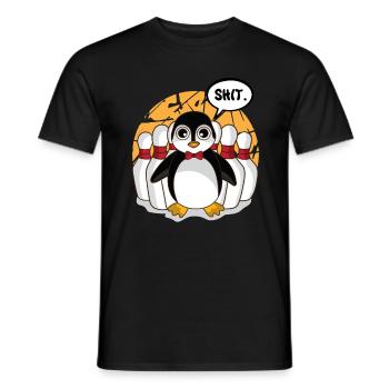 Au Bowling Club comme bowler avec pingouin cône shit - T-shirt homme - noir - Devant - AI Model Male 178 light (178cm)