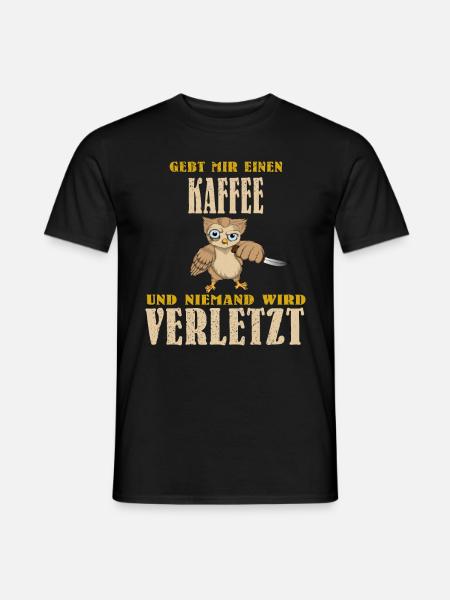 Eule Barista Lebensretter Kaffee Coffee Cappuccino - Männer T-Shirt - Schwarz