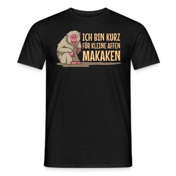 Affe ich bin kurz für kleine Affen Makaken Kacken - Männer T-Shirt - Schwarz - Vorne - AI Model Male 178 light (178cm)