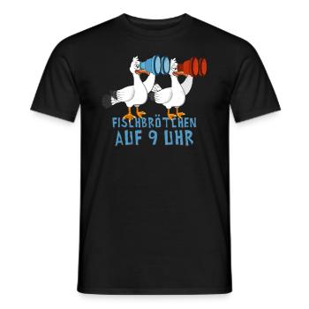 Moin plattdeutsch norddeutsch Möwen Fischbrötchen - Männer T-Shirt - Schwarz - Vorne - AI Model Male 178 light (178cm)