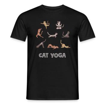 Fun cats yoga gift - Men's T-Shirt - black - Front - AI Model Male 178 light (178cm)