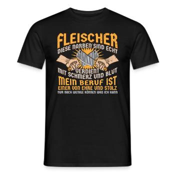 Fleischer Ehre Stolz Fleischliebhaber Beruf Spruch - Männer T-Shirt - Schwarz - Vorne - AI Model Male 178 light (178cm)