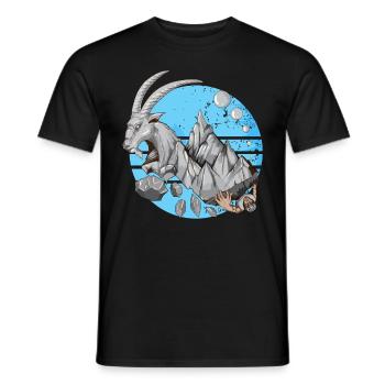 Capricorn ClimberS Mountains Stone Animals Saying - Men's T-Shirt - black - Front - AI Model Male 178 light (178cm)