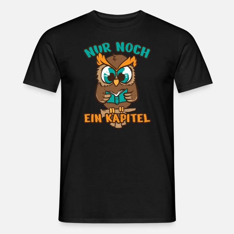 Leseratte Eule Lesefieber Bücherwurm Kapital Buch - Männer T-Shirt - Schwarz