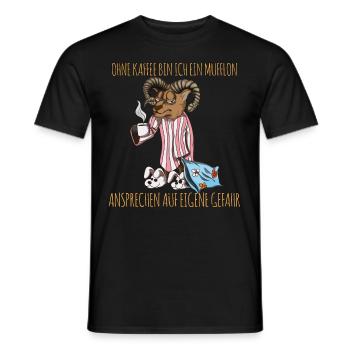 Ohne Kaffee bin ich ein Mufflon Ziegenbock Spruch - Männer T-Shirt - Schwarz - Vorne - AI Model Male 178 light (178cm)