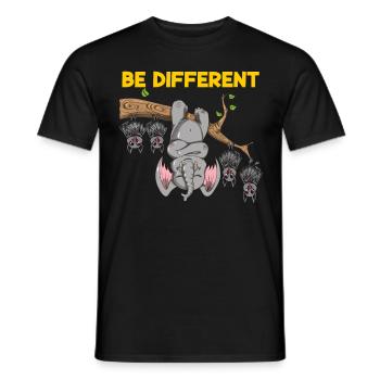 Be Different Design éléphant de chauves-souris drôle - T-shirt homme - noir - Devant - AI Model Male 178 light (178cm)