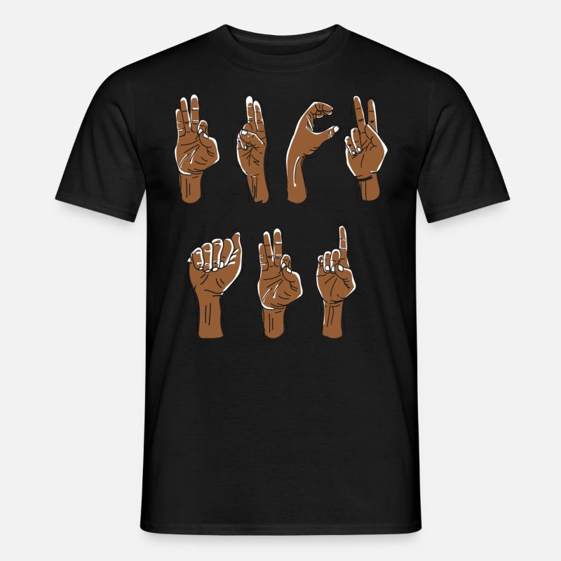 Fck AFD Gebärdensprache - Männer T-Shirt - Schwarz