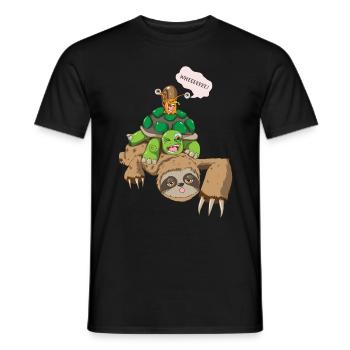 Paresseux tortues escargots motif amour des animaux - T-shirt homme - noir - Devant - AI Model Male 178 light (178cm)