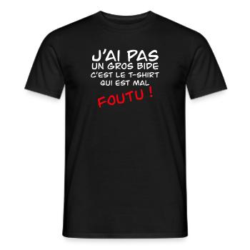 I don't have a big gut! - Men's T-Shirt - black - Front - AI Model Male 178 light (178cm)