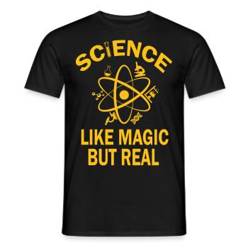 La science comme la magie mais le vrai professeur de sciences rétro - T-shirt homme - noir - Devant - AI Model Male 178 light (178cm)