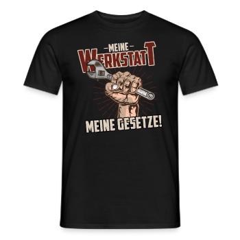 Meine Werkstatt Meine Gesetze KFZ Mechatroniker - Männer T-Shirt - Schwarz - Vorne - AI Model Male 178 light (178cm)