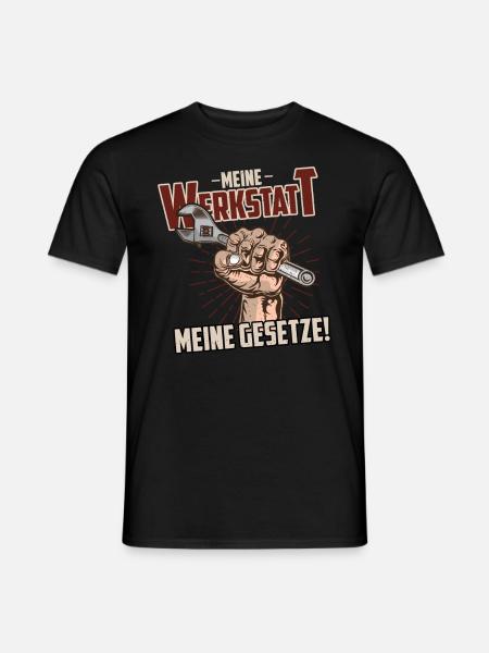 Meine Werkstatt Meine Gesetze KFZ Mechatroniker - Männer T-Shirt - Schwarz