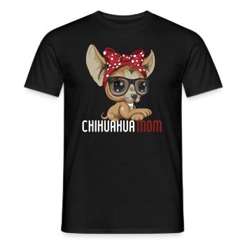 Chihuahua maman chiens sort dames race de chien maman - T-shirt homme - noir - Devant - AI Model Male 178 light (178cm)