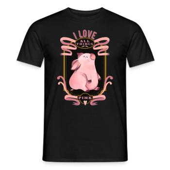 Pig, funny pig, lucky pig - Men's T-Shirt - black - Front - AI Model Male 178 light (178cm)