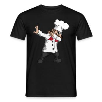 Funny Dabbing Chef Dance Pizza Baker Chef - Men's T-Shirt - black - Front - AI Model Male 178 light (178cm)