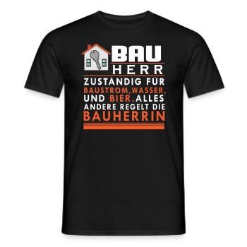 Bauherr Spruch Baustellen Hausbauer Renovierung - Männer T-Shirt - Schwarz - Vorne - AI Model Male 178 light (178cm)