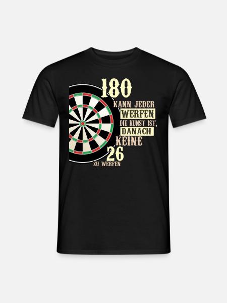 180 kann jeder werfen Dartscheibe Teamplayer Dart - Männer T-Shirt - Schwarz