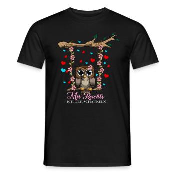 Eulen Liebhaber Mir reichts ich geh Schaukeln Owl - Männer T-Shirt - Schwarz - Vorne - AI Model Male 178 light (178cm)