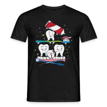 Dentist's office brushing teeth toothpaste - Men's T-Shirt - black - Front - AI Model Male 178 light (178cm)