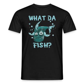 What the Fish Was zum Fisch Lustig Angler Motiv - Männer T-Shirt - Schwarz - Vorne - AI Model Male 178 light (178cm)