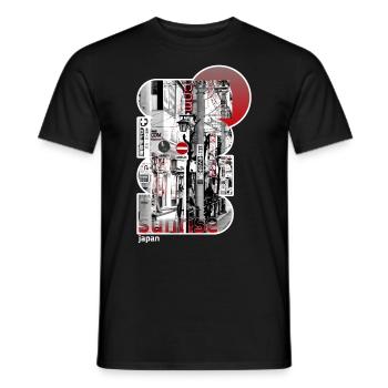 Japon, Japonais, Tokyo City - T-shirt homme - noir - Devant - AI Model Male 178 light (178cm)