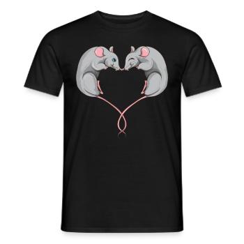 Rat rat coeur coeur animaux fan amant - T-shirt homme - noir - Devant - AI Model Male 178 light (178cm)