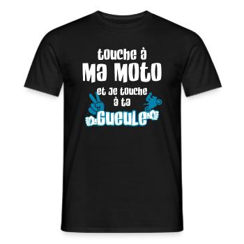 Touche pas ma moto - T-shirt homme - noir - Devant - AI Model Male 178 light (178cm)