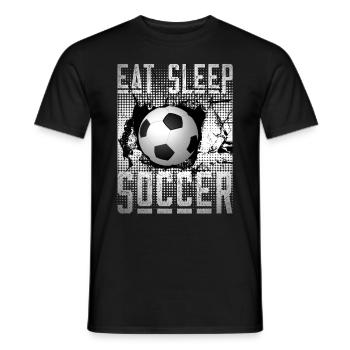 Eat-Sleep-Soccer - Men's T-Shirt - black - Front - AI Model Male 178 light (178cm)